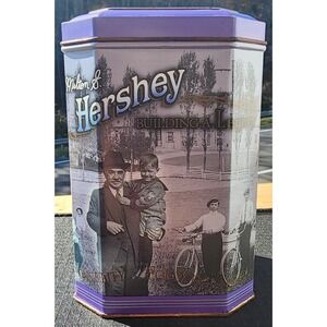 Vintage Milton S. Hershey Building A Legacy Canister Series #3 Purple Tin 1996